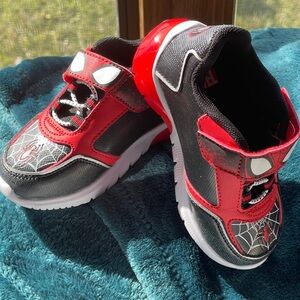 Marvel Red and Black Sneakers with Velcro Closure Kids size 8